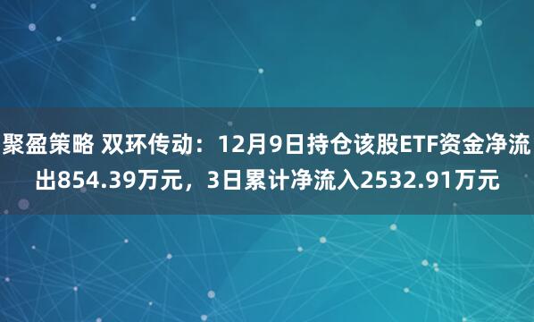 聚盈策略 双环传动：12月9日持仓该股ETF资金净流出854.39万元，3日累计净流入2532.91万元